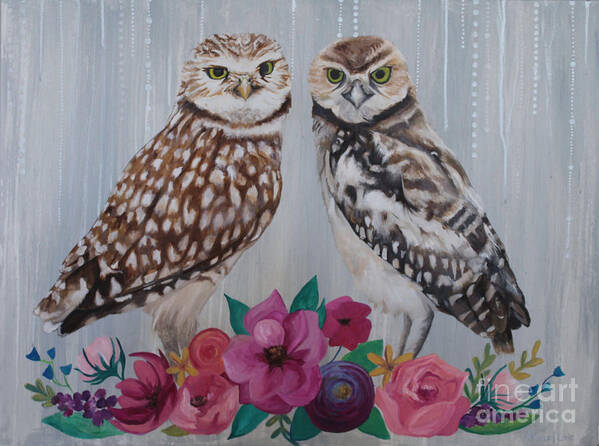 Owl Painting Art Print featuring the painting Owl Always Love You by Ashley Lane