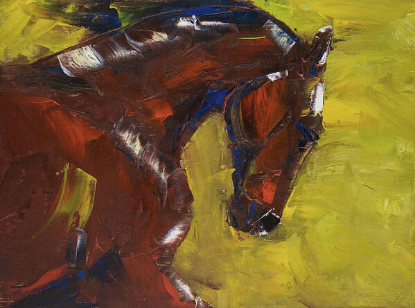 Horse Art Print featuring the painting Painted Determination by Jani Freimann