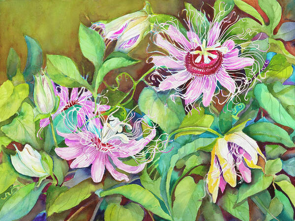 Passion Flower Art Print featuring the painting Passion Flower by Joanne Porter