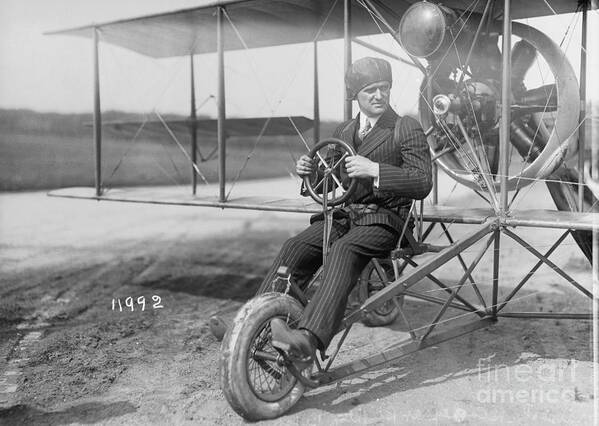 People Art Print featuring the photograph Pilot Lincoln Beachey In Early Biplane by Bettmann
