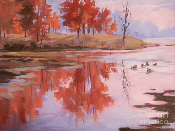 Outdoors Art Print featuring the painting Pink Backdrop by K M Pawelec