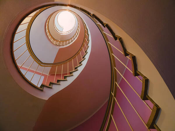 Staircase Art Print featuring the photograph Pink Staircase by Elke Rau
