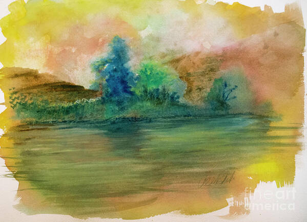 Water Art Print featuring the painting Pleasant Moments by Allison Ashton