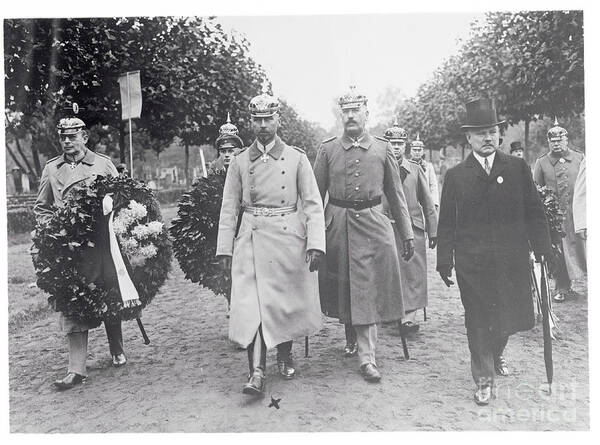 People Art Print featuring the photograph Prince Oskar Walking With Colleagues by Bettmann
