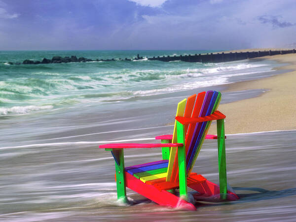 Rainbow Chair Art Print featuring the painting Rainbow Chair by Mike Jones Photo