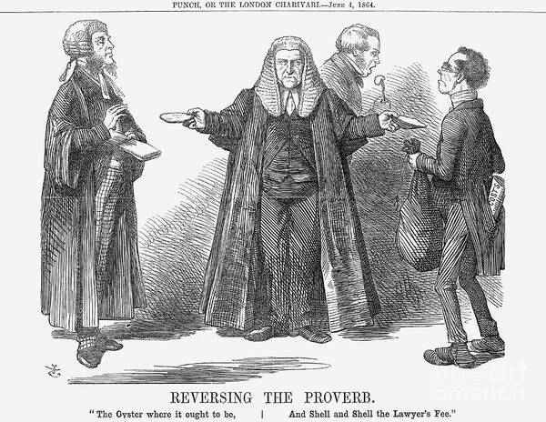 Engraving Art Print featuring the drawing Reversing The Proverb, 1864. Artist by Print Collector