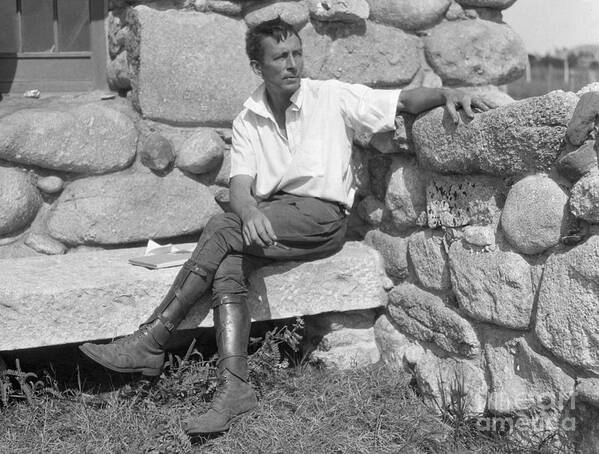People Art Print featuring the photograph Robinson Jeffers Seated Wlegs Crossed by Bettmann