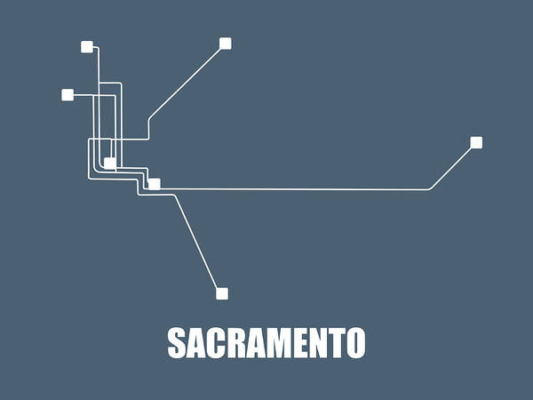 Sacramento Art Print featuring the digital art Sacramento Subway Map by Naxart Studio
