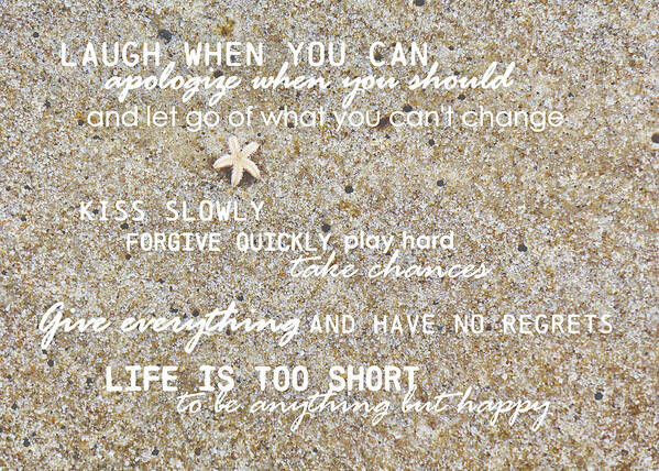 Anything Art Print featuring the photograph SANDS OF HAPPINESS quote by JAMART Photography