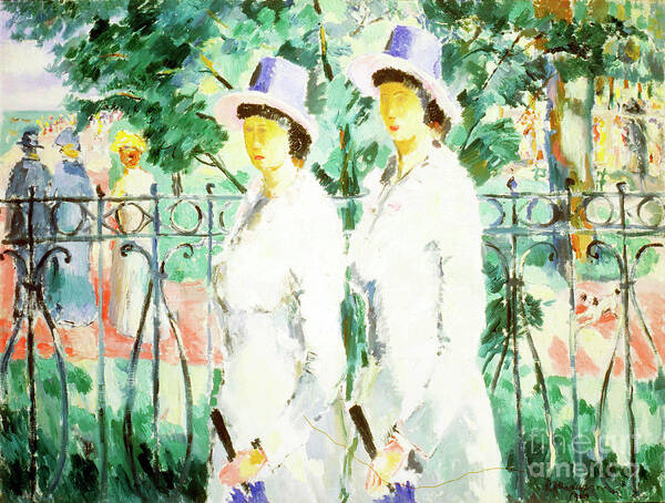 Oil Painting Art Print featuring the drawing Sisters, 1910. Artist Kazimir Malevich by Heritage Images