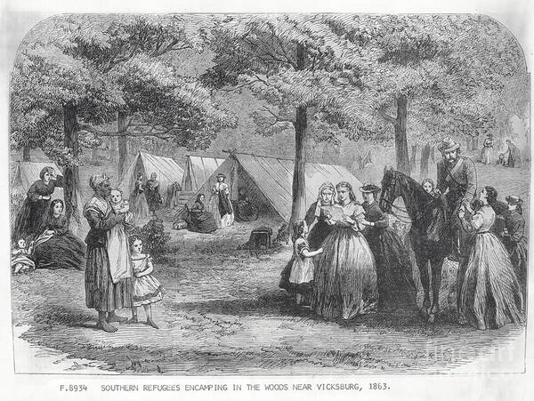 People Art Print featuring the photograph Southern Refugee Families Camping by Bettmann