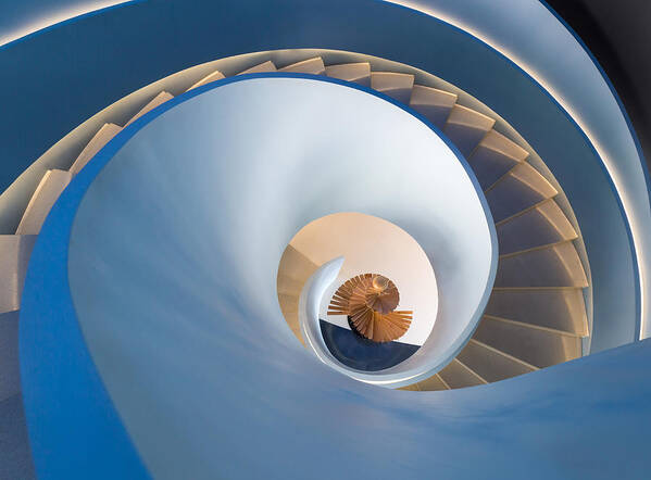 Spiral Art Print featuring the photograph Spiral Staircase by Chao Wang