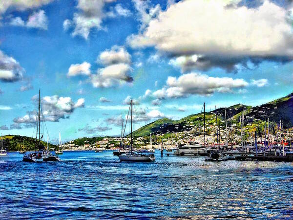 St Thomas Art Print featuring the photograph St. Thomas VI - Boats in Harbor by Susan Savad