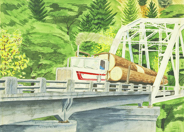 Watercolor Art Print featuring the painting Steel Bridge by Timothy Livingston