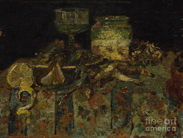 Oyster Art Print featuring the drawing Still Life Oysters, Fish, C. 1880 by Heritage Images