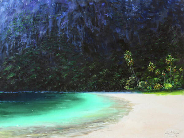 Sugar Beach Art Print featuring the painting Sugar Beach by Jonathan Gladding