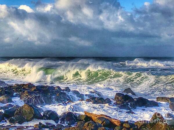 Winter Art Print featuring the photograph Sunbreak Waves by Jeanette French