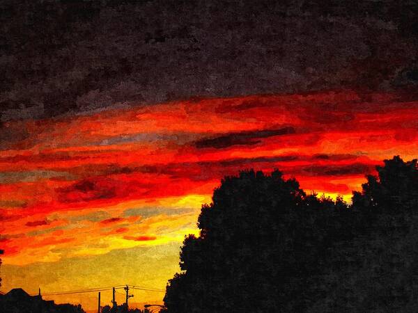 Sunset Art Print featuring the mixed media Sunset III by Christopher Reed