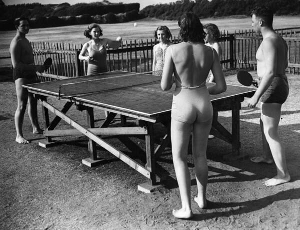 Tennis Art Print featuring the photograph Table Tennis Fun by Fox Photos