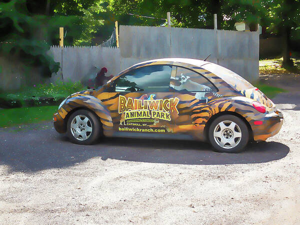 The Animal Parks New Theme Car Art Print featuring the painting The animal parks new theme car 3 by Jeelan Clark