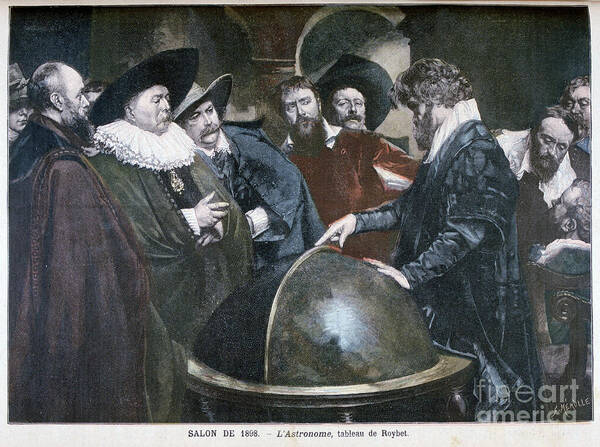 Engraving Art Print featuring the drawing The Astronomer, 1898 by Print Collector