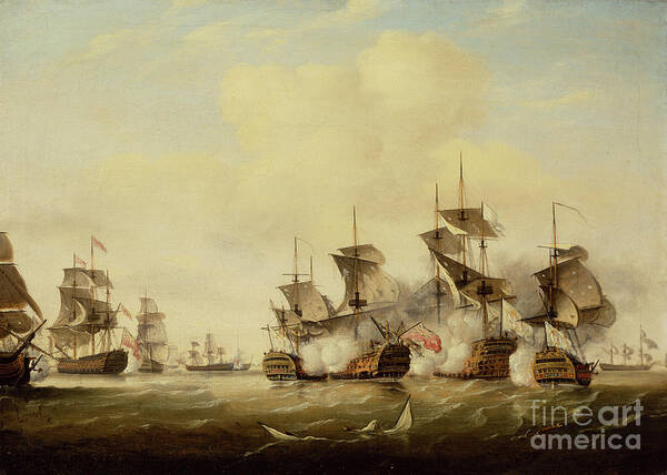 Battle Of Toulon Art Print featuring the painting The Battle Of Toulon, 1780 by Thomas Luny