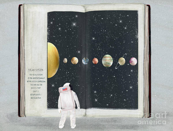 Solar System Art Print featuring the painting The Big Book Of Stars by Bri Buckley