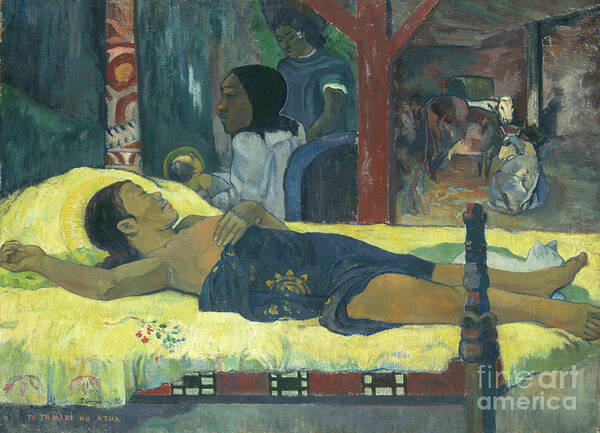 Paul Gauguin Art Print featuring the drawing The Birth Te Tamari No Atua by Heritage Images