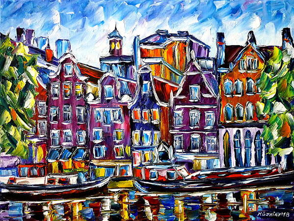 Beautiful Amsterdam Art Print featuring the painting The Houses Of Amsterdam by Mirek Kuzniar