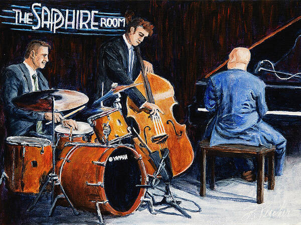 Music Art Print featuring the painting The Sapphire Room by Bonnie Peacher