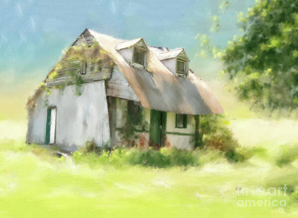 House Art Print featuring the digital art The Summer Cottage by Lois Bryan
