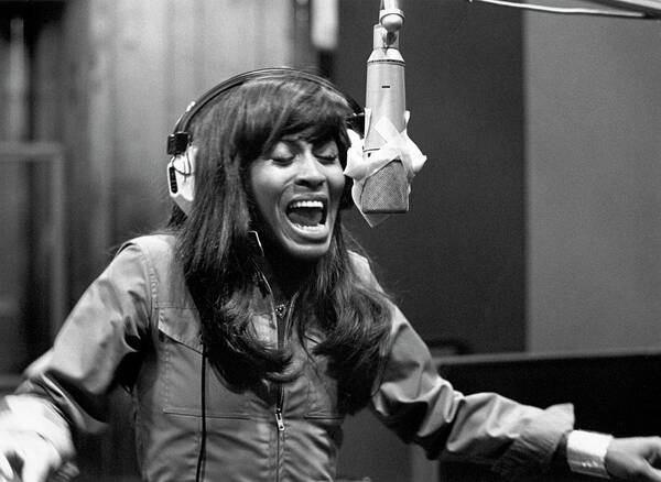 Rock And Roll Art Print featuring the photograph Tina Turner Recording Session by Michael Ochs Archives