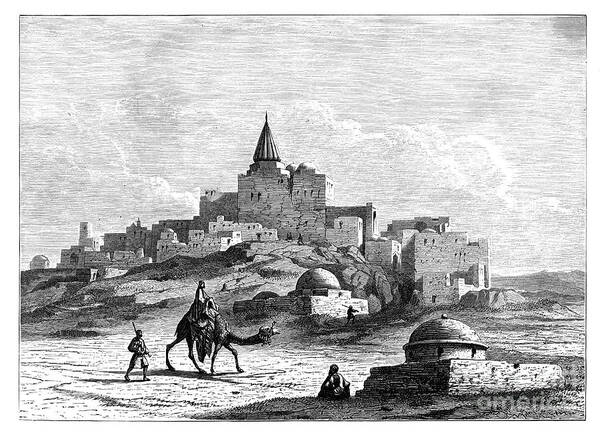 Engraving Art Print featuring the drawing Tomb Of Jonah, Near The Mosque by Print Collector