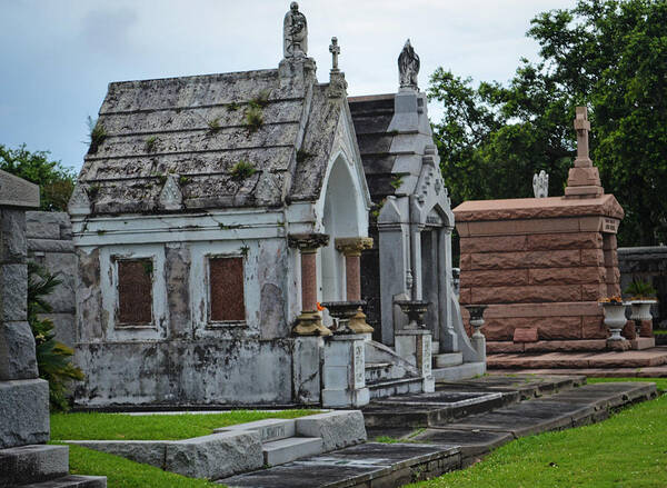 Cemetery Art Print featuring the photograph Mausoleums in New Orleans Louisiana Cemetery by Maggy Marsh