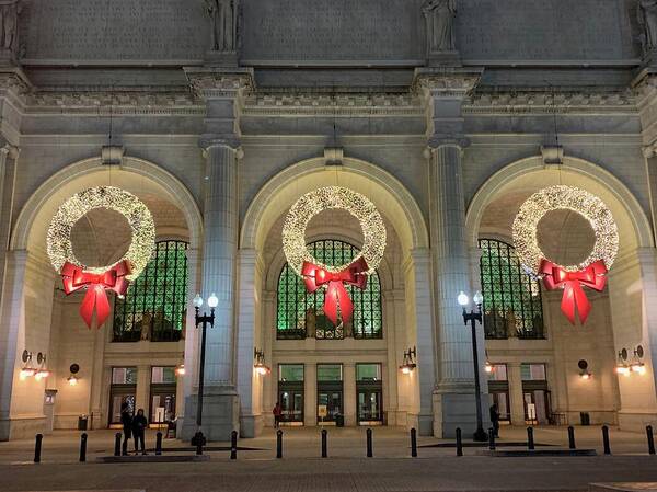 Union Station Art Print featuring the photograph Union Station Holiday by Lora J Wilson