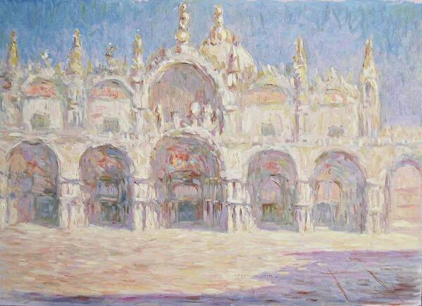 Artpierre Art Print featuring the painting Venice St Marco square by Pierre Dijk