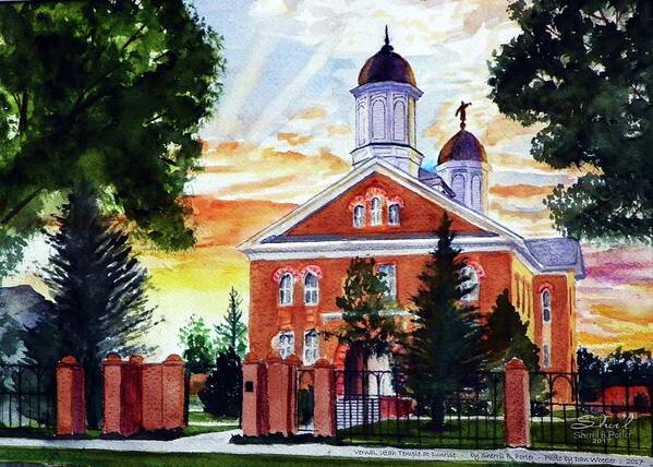 Sherril Porter Art Print featuring the painting Vernal Temple at Sunrise by Sherril Porter