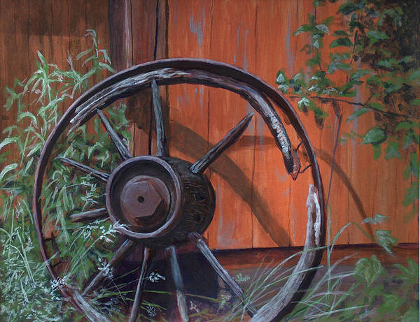 Wagon Wheel Art Print featuring the painting Wagon Wheel by Rusty Frentner