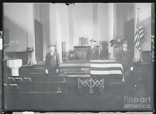 People Art Print featuring the photograph War Veterans Guarding Casket by Bettmann