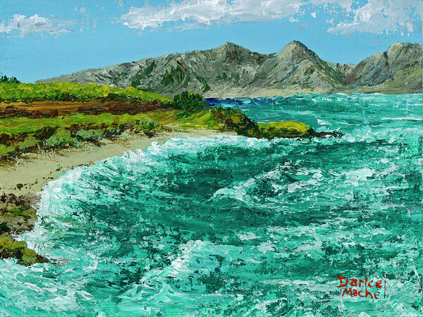 Seascape Art Print featuring the painting Waves At Hookipa by Darice Machel McGuire