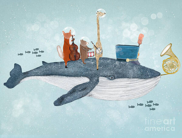 Whales Art Print featuring the painting Whale Song by Bri Buckley