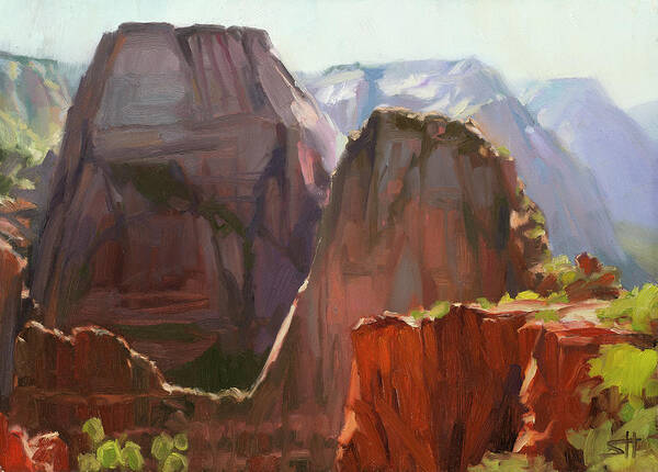 Zion Art Print featuring the painting Where Angels Land by Steve Henderson