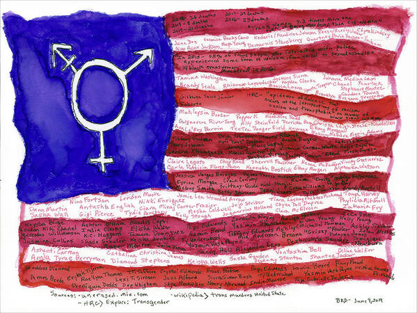 Transgender Art Print featuring the painting Why? by Branwen Drew