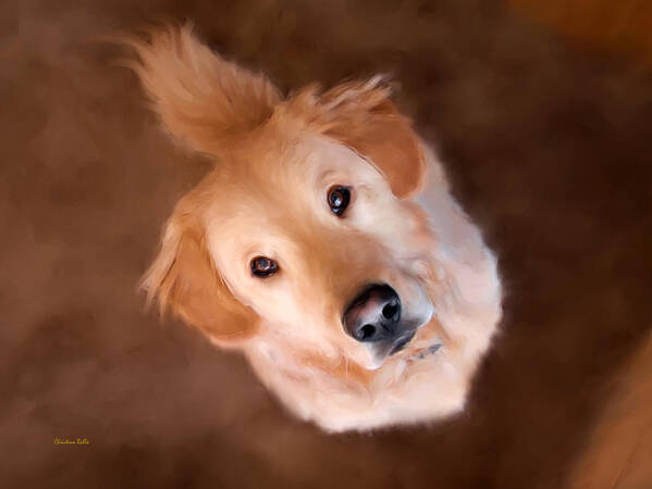 Golden Retriever Art Print featuring the painting Wishful Thinking by Christina Rollo