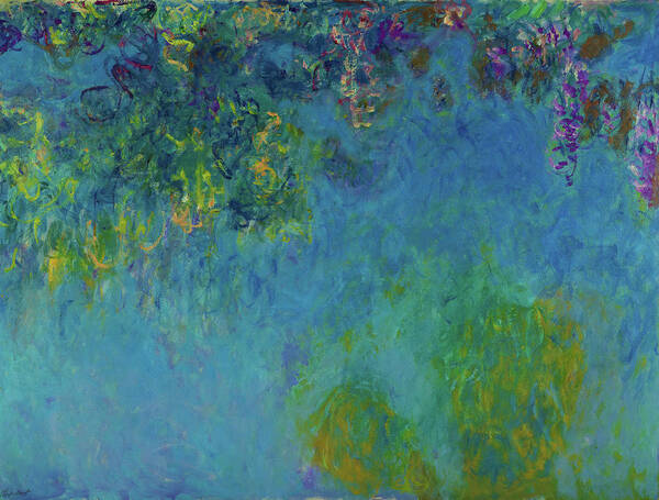 Claude Monet Art Print featuring the painting Wisteria - Digital Remastered Edition by Claude Monet