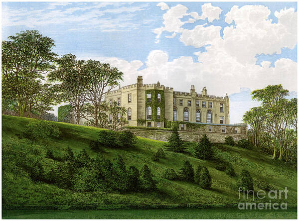 Engraving Art Print featuring the drawing Workington Hall, Cumberland, Home by Print Collector