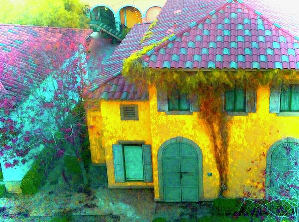 Yellow House Art Print featuring the photograph Yellow Summer House by Debra Grace Addison