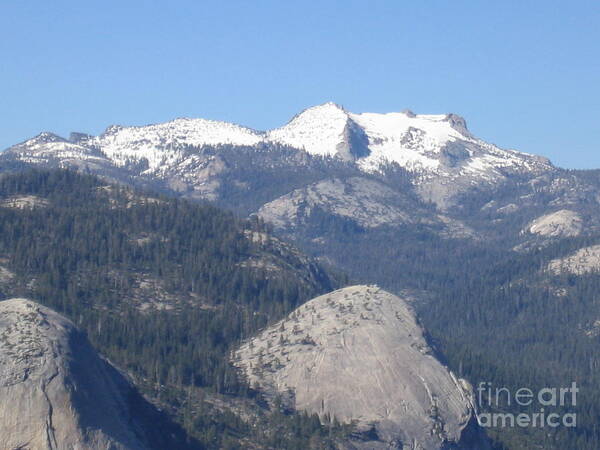 Yosemite Art Print featuring the photograph Yosemite National Park Panoramic View Snow Capped Mountains by John Shiron