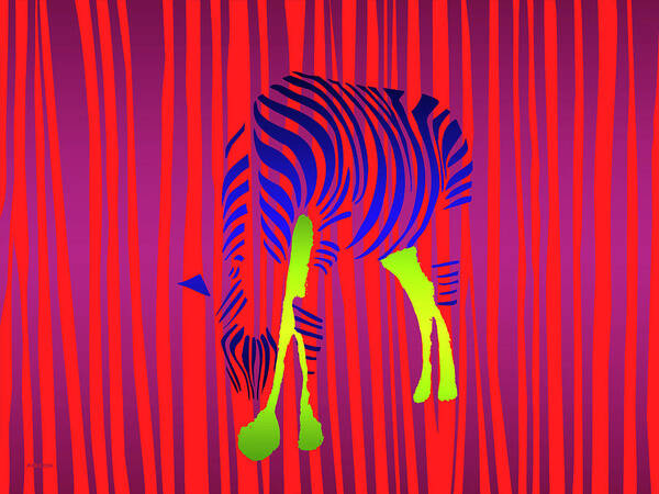 Zebra Art Print featuring the painting Zebra by David Arrigoni