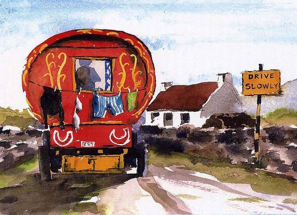  Art Print featuring the painting Drive Slowly In Ireland #2 by Val Byrne